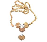 Ganesha Arts Rudraksha Combination for Business Power Marketing & Trading 7,7,8,13 Mukhi In Pure Silver Capping Attached To Rudraksha Mala (Tiny), 0, Wood, No Gemstone