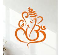 Ganesha Elephant God Hinduism Wall Decals Paster Paper Can Modify and add Information 42x54.2cm Orange