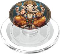 Ganesha Hindu god WINDOW CLING stained glass PopSockets PopGrip for MagSafe