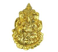 Ganesha Wall Hanging Metal Ganesh Statue under flower Sculpture Idol Indian Traditional wall Hanging Décor Antique Ganpati Statue Home Entrance temple décor Puja Home New year gifts (Size:-8"X7")