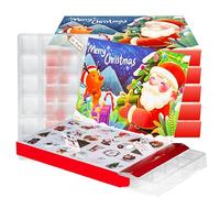 Ganfaner 10 Sets Empty 24-Cavity Advent Calendar Blister Vacuum Trays - Red DIY Christmas Gift Box | Advent Calendars 2025, Christmas Advent Calendar Ideal for Advent Calendar & Holiday Treats (R