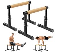 GanFindX Adjustable Wooden Parallel Bars, 3-Level Dip Bars for Home Gym