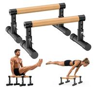 GanFindX Wooden Parallel Bars, Adjustable 6-8 In, 600 lb Capacity
