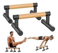 GanFindX Wooden Push Up Bars 9.5" 500LB Parallettes for Training
