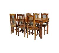 Ganga Large Dining Table - Sheesham Wood - L90 x W175 x H76 cm - Honey Dark Finish Jaipur Furniture Ltd Brown One Size