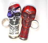 Ganga Nautical 2 Pic Blue & White Skull Handle Only Handle & Ring Made of Red Walking Cane for Wedding or Ceremony Designer Brass Skull Head Handle
