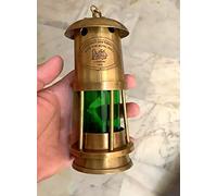 Ganga Nautical Coal Miner Solid Brass & Glass Antique Gold Figurine, 2 Count, Gold