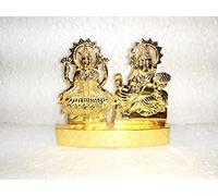 Ganga Nautical Goddess Lakshmi/Laxmi & Kuber Lord Idol on Lotus Flower Small Size (3.0 x4.0 INCH) Shine Murti for Home Temple, Best Diwali Gift Item, Home Temple Decor