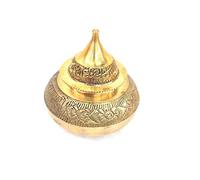 Ganga Nautical Handcrafted Round Kumkum Box (Standard, Gold) Size 2 inch