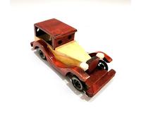 Ganga Nautical Handcrafted Wooden Vintage Car Model, Brown and Beige, Classic Automobile Toy