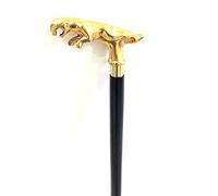 Ganga Nautical Jumping Jaguar Walking Stick for Men & Women Victorian Wands Cane Brass Handle Walking Canes Stick, Golden Polish & Black, 36 TO 37inch INCH APPROX