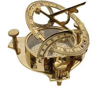 Ganga Nautical Nauticals 3" Brass Sundial Compass Sun Clock