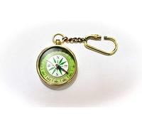 Ganga Nautical Personalised Brass Green Dial Keyring Compass (3.855 cms)