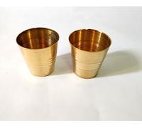 Ganga Nautical Pure 100% Brass Metal Glass and Glass Laddu Gopal Ji Bhog Bartan