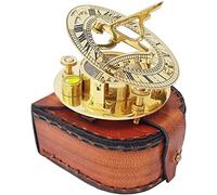 Ganga Nautical Sundial Compass with Intricate Detailing Comes in an Exquisite Top Grain Leather Case - Premium Sundial Compass