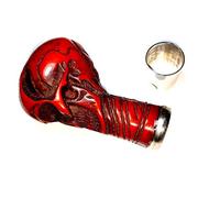 Ganga Nautical Walking Stick with Skull Handle Only Handle & Ring Made of Red Walking Cane for Wedding or Ceremony Designer Brass Skull Head Handle Antique Style