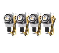 GANGCXV Motorbike Turning Indicators For Aprilia RSV4 1100 For Factory RS660 RS125 RS457 8mm Mini 12V DRL Flashing Indicator Front Rear Tail Lamp(4Pcs Amber Red)