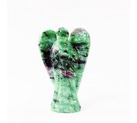 Gangesindia 2 Inch Ruby Zoisite Guardian Angel Figurine Handcarved Natural Stone, Excellent for Spiritual Comfort and Prized Meditation Stone