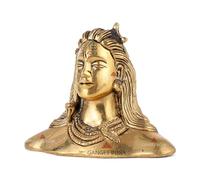 Gangesindia® Brass Lord Shiva Adiyogi Decorative Bust Statue, Religious Hindu Temple Idol