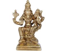 Gangesindia Handmade Brass Lord Varaha with Bhudevi Statue, Hindu Deity Sculpture, Traditional Religious Art