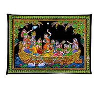 GangesIndia Lord Krishna Playing Flute in a Boat with Gopis