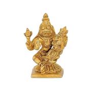 Gangesindia Lord Narsingh and Goddess Lakshmi - Small Brass Statue