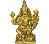 Gangesindia Lord Narsingh and Goddess Lakshmi - Small Brass Statue