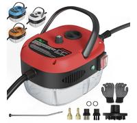 Ganggend Handheld Steam Cleaner, 2500W Hand-Held High Pressure Portable Cleaning Machine with 3 Brush, High Temperature Steamer for Home Use, Kitchen, Furniture, Bathroom, Car (Red)