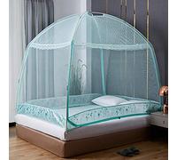Gangkun Mosquito net home textile, yurt mosquito net bold bracket, three-door door zipper section, bracket mosquito net bed curtain-green_1.5m bed