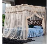 Gangkun Mosquito net, three-door stainless steel thickened floor presser foot without punching 1.5m / 1.8m bed, reinforcement + water blue side door 180 * 200cm,-Standard + jade side door_180 * 220cm