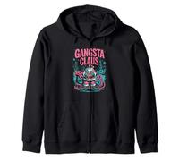 Gangsta Claus Urban Christmas Holiday funny Art Zip Hoodie