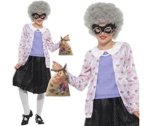 Gangsta Granny Costume for Girls Licensed Kid's Ages 4-6 (S)