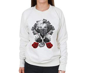 Gangsta Marilyn Monroe Women's Sweatshirt White