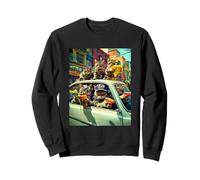 Gangster Cats Street Cat Gang In Car Meme The Meowfia Crime Sweatshirt