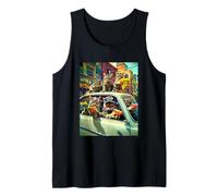 Gangster Cats Street Cat Gang in Car Meme The Meowfia Crime Tank Top
