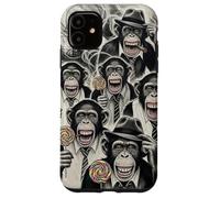 Gangster Chimp Ape Mafia Lollipop Noir Pop Art Illustration Case for iPhone 11
