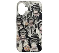 Gangster Chimp Ape Mafia Lollipop Noir Pop Art Illustration Case for iPhone 16
