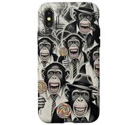 Gangster Chimp Ape Mafia Lollipop Noir Pop Art Illustration Case for iPhone X/XS