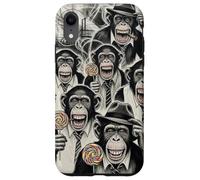 Gangster Chimp Ape Mafia Lollipop Noir Pop Art Illustration Case for iPhone XR