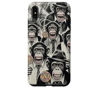 Gangster Chimp Ape Mafia Lollipop Noir Pop Art Illustration Case for iPhone XS Max