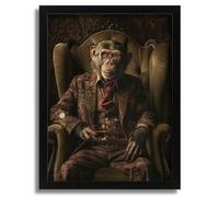 Gangster Chimp Art Print Vintage Monkey Portrait Animal Wall Art Chimp Poster Poster A1 - Wall Art Home Decor Movie Poster Canvas Film Cinema Retro Vintage Cult Classic Nostargic Saga Modern reprint