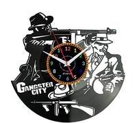 Gangster City Wall Clock Decorative Modern Vinyl Plate For Gift W1163
