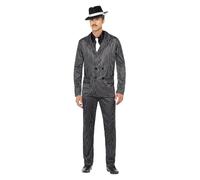 Smiffys Gangster Costume, Black, L - Size 42inch-44inch