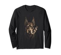 Gangster Doberman Mafia Boss Thug Gritty Noir Urban Hip Hop Long Sleeve T-Shirt