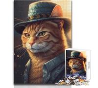 Gangster Ginger Cat 1000 Pieces Puzzles for Adults Interactive Educational Skill Game Great Meaningful Gift Idea Size 38x52cm