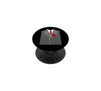 Gangster Halloween Mafia costume - pinstripe suit with rose PopSockets Adhesive PopGrip