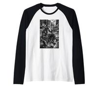 Gangster Raccoon with Bubble Tea, Raccoon Raglan Baseball Tee