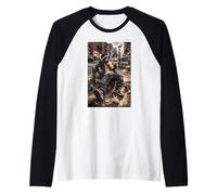 Gangster Raccoon with Bubble Tea, Raccoon Raglan Baseball Tee