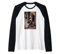 Gangster Raccoon with Bubble Tea, Raccoon Raglan Baseball Tee