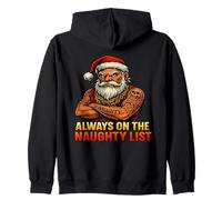 Gangster Santa Christmas Attitude Holiday Vibes Humor Zip Hoodie